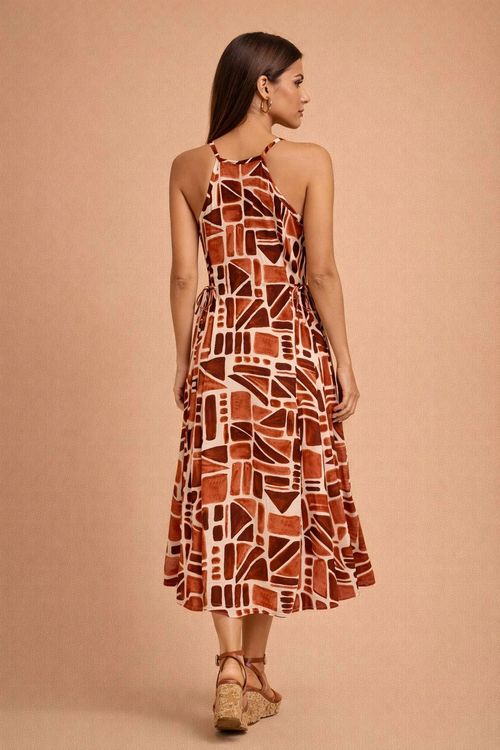 Vestido midi ladrilho -4-